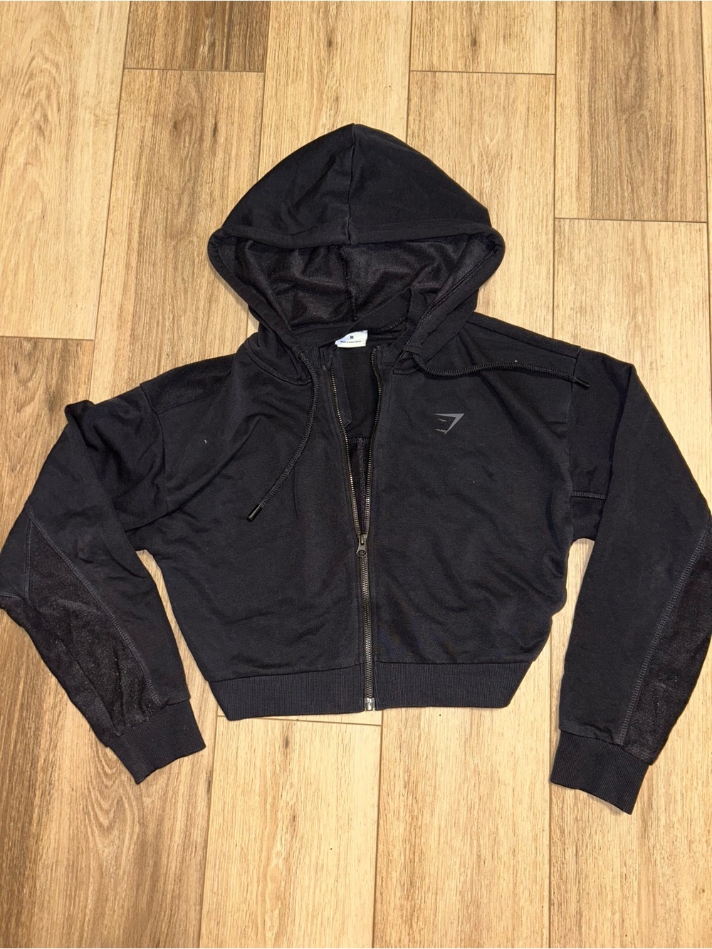 Gymshark Black Women's Cropped Zip-Up Hoodie Jacket